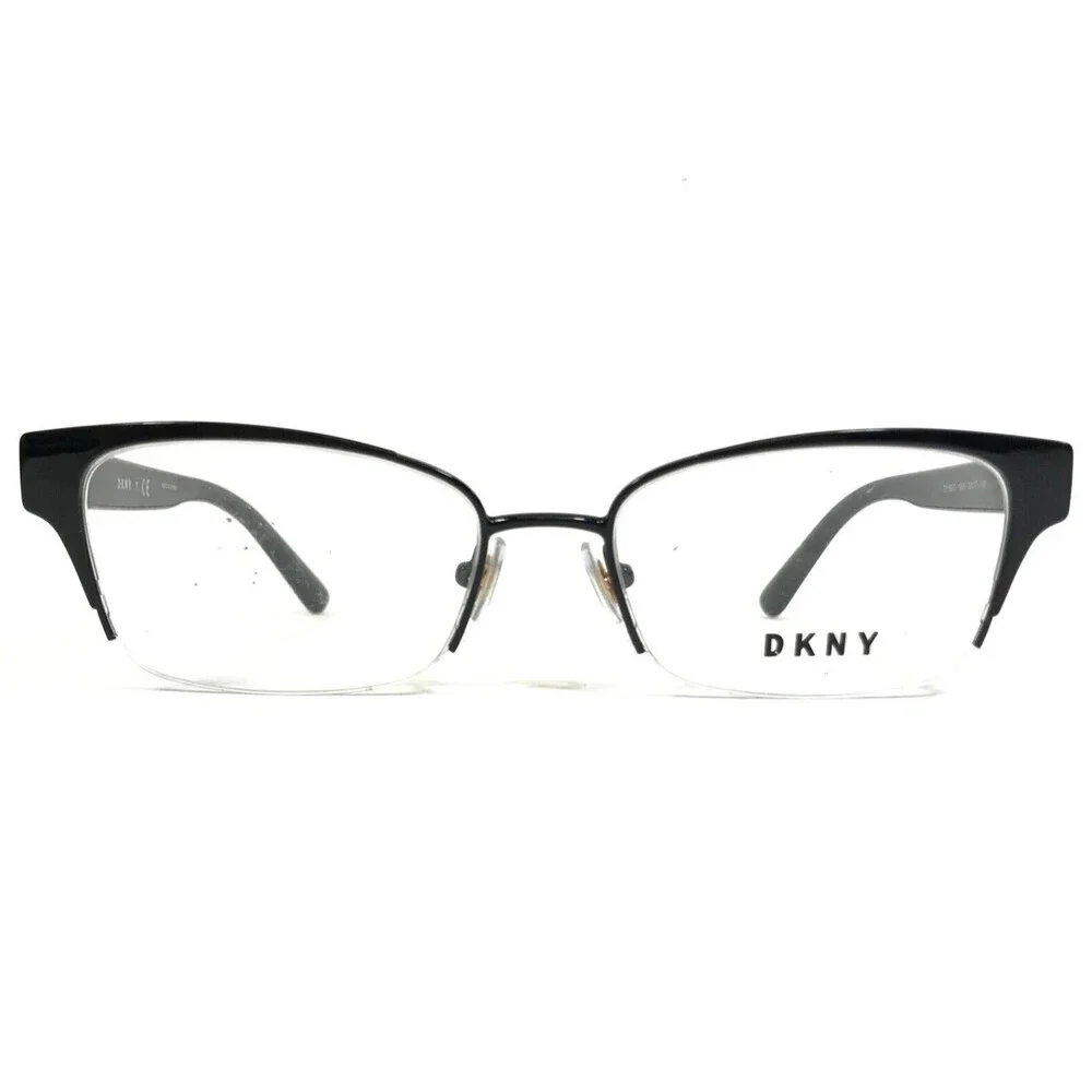 DKNY Eyeglasses Frames DY5657 1245 Black Cat Eye Rectangular Half Rim 52-17-140